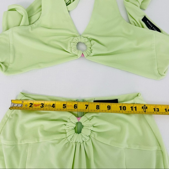 WHITE FOX read my mind maxi skirt 2PC SET green white fox crop top set M - Picture 9 of 17